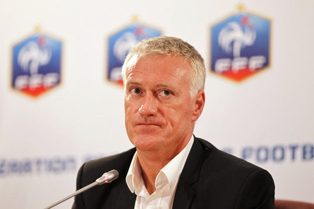 Didier Deschamps, newly-appointed France’s national soccer team coach, attends his first news conference at the French Football Federation headquarters in Paris
