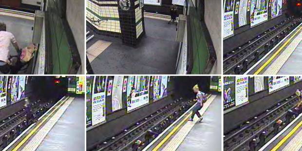 Images vidéo-Un bébé jeté sur les rails du métro de Londres
