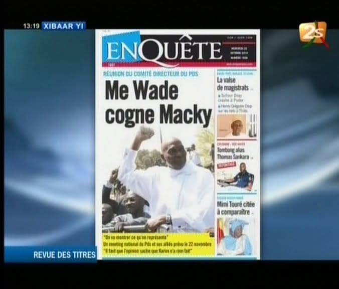 Vidéo: Revue de presse du 22 Octobre 2014 (2stv).Regardez