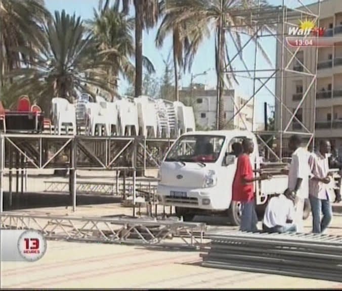 Vidéo: Dernier reglage pour accueillir le Meeting du PDS à la Place de l’Obélisque.Regardez