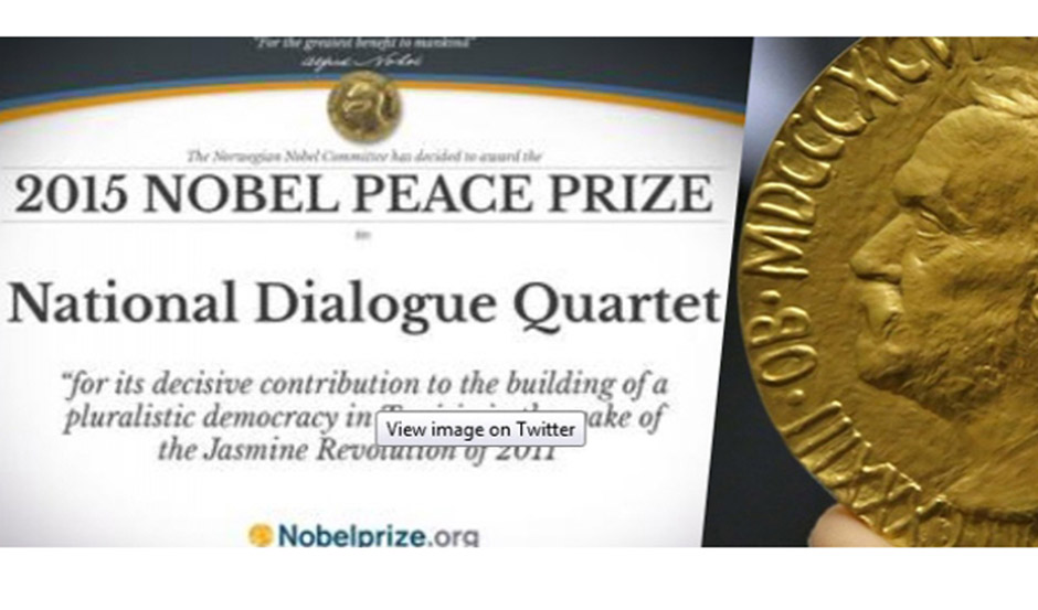 Le Prix Nobel de la Paix attribué au Quartet du dialogue national tunisien