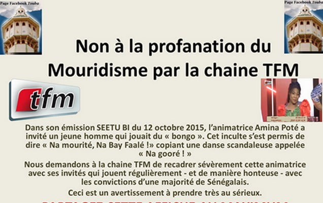 Arrêt sur image: Une affiche contre l’émission « Seetu Bi » de tfm fait le buzz…