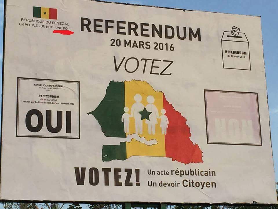 Affichages: Une faute qui fait très mal sur l’orthographe de la devise du Sénégal