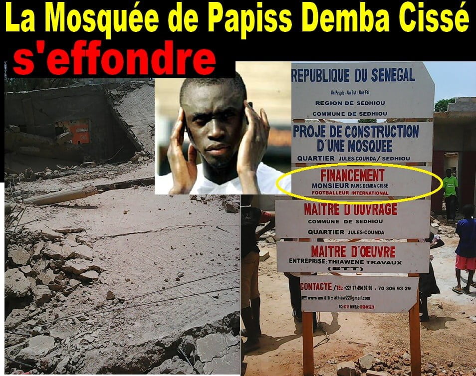 Sédhiou : La mosquée de Papiss Demba Cissé s’effondre