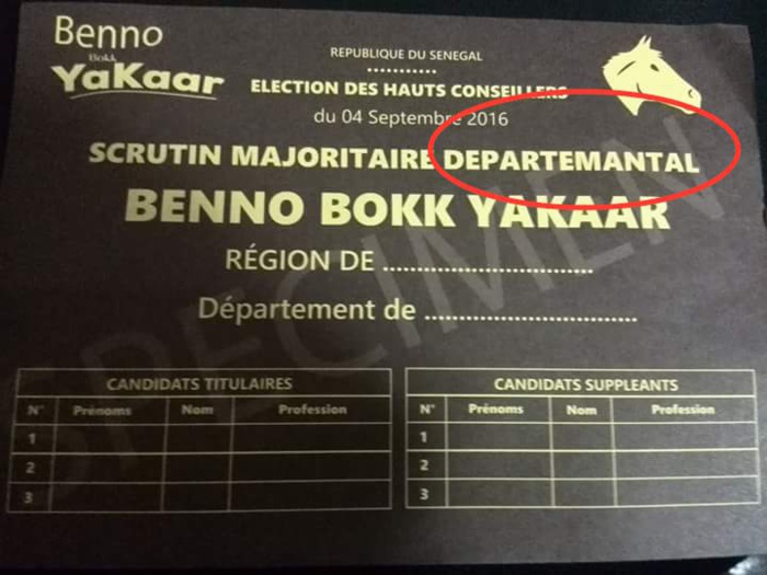 Arrêt sur image – La grosse faute sur le bulletin de Benno Bokk Yakaar