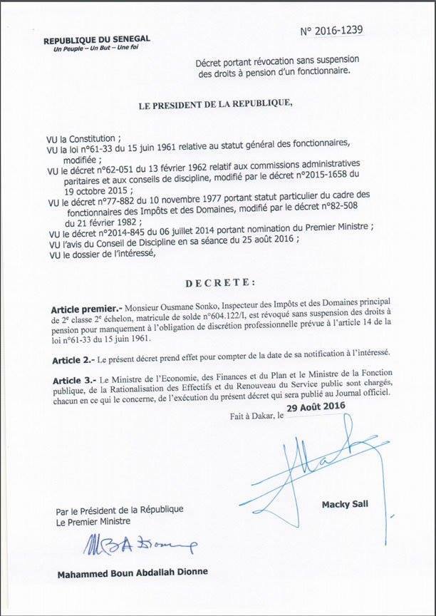 Decret sonko