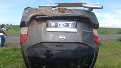 Accident à Kaolack : Une voiture 4×4 fait des tonneaux à Kahone