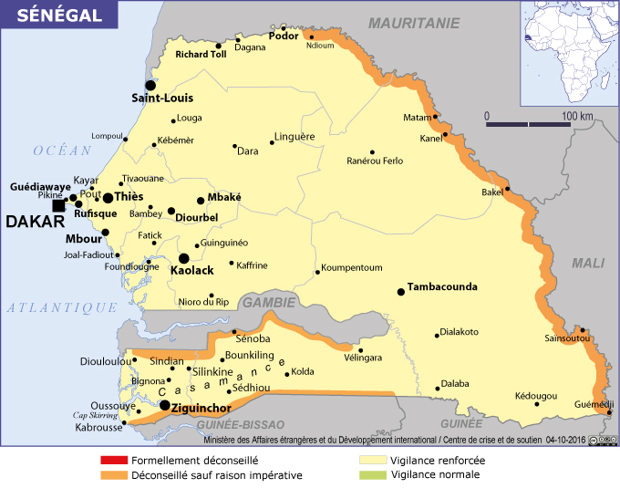 La Casamance n’est plus classée  »zone à risques » par la France