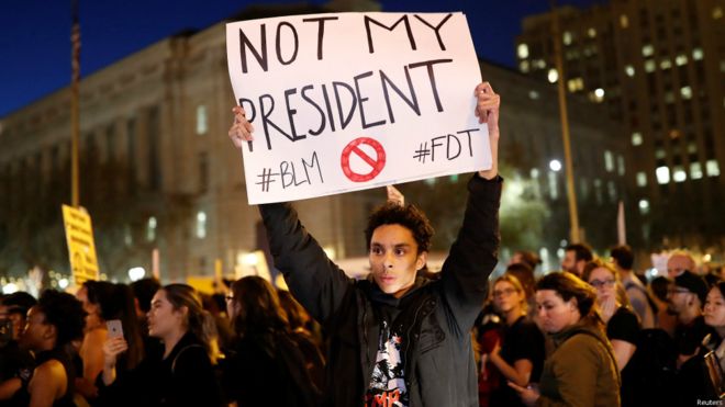 Etats-Unis : des manifestations hostiles au président élu, Donald Trump