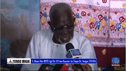 Vidéo : Agé de 102 ans, Serigne Mor Bèye raconte – « J’ai vu Serigne Touba en 1922 et 1926 ». Regardez