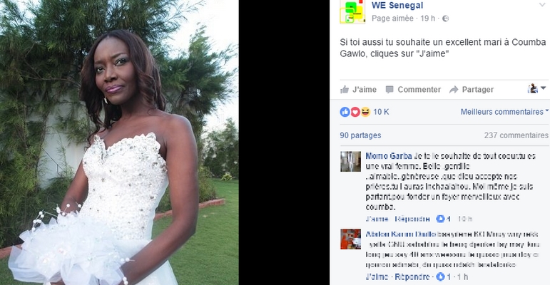 Arrêt-sur-image: Quand les internautes souhaitent le mariage à Coumba Gawlo Seck !