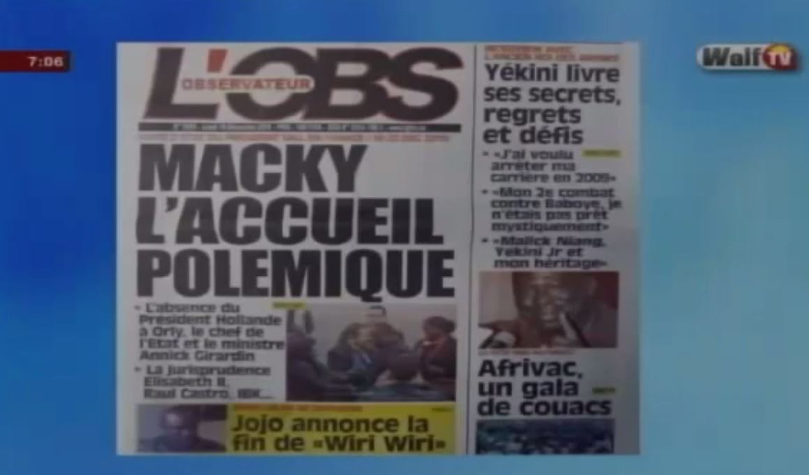 Vidéo – Revue de presse Walf tv du 19 décembre 2016…Regardez.