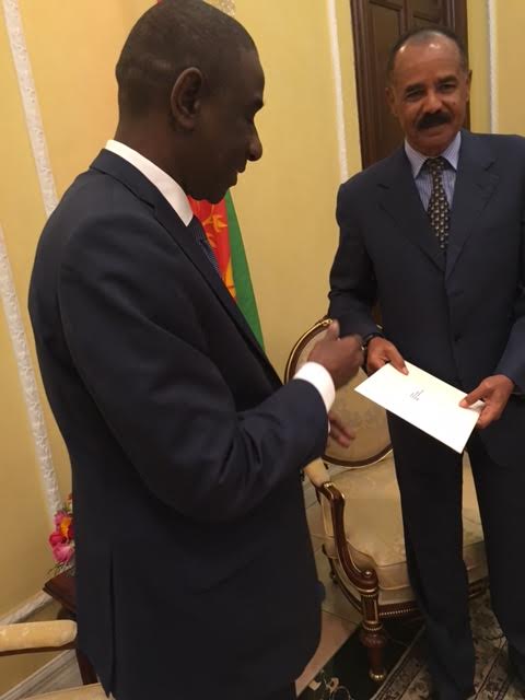 Mamadou Talla, Ministre de la Formation Professionnelle reçu par le Président de la République d’Erythrée