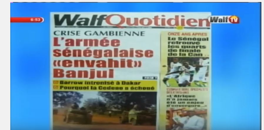 Vidéo : Revue de presse du vendredi 20 janvier 2017 avec la Walf Tv…Regardez !