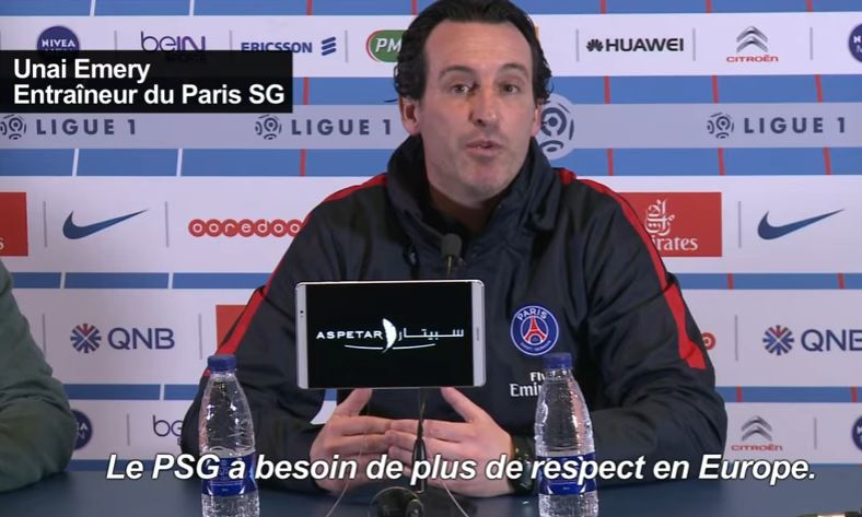 Vidéo – Humour : Emery: « le PSG a besoin de plus de respect en Europe »