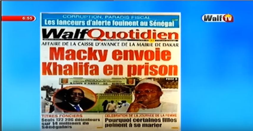Vidéo : Revue de presse du mercredi 08 mars 2017 avec la Walf Tv…Regardez !