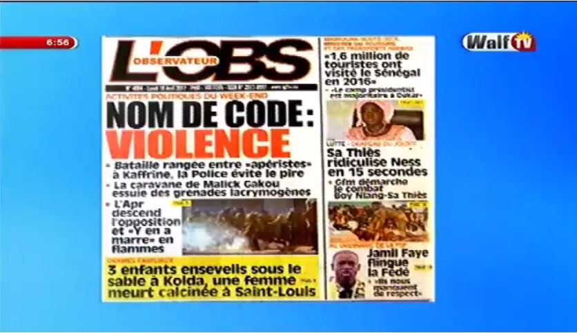 Vidéo – Revue de presse Walftv du 10 avril 2017 ! Regardez