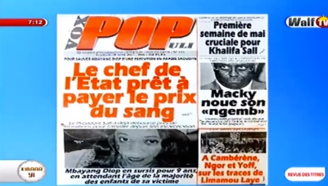 Vidéo – Revue de presse Walf tv du 28 avril 2017 !