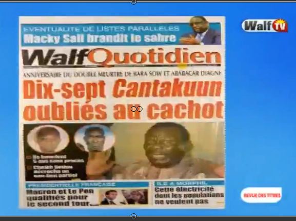 Vidéo : Revue de presse du Lundi 24 avril 2017 avec la Walf Tv…
