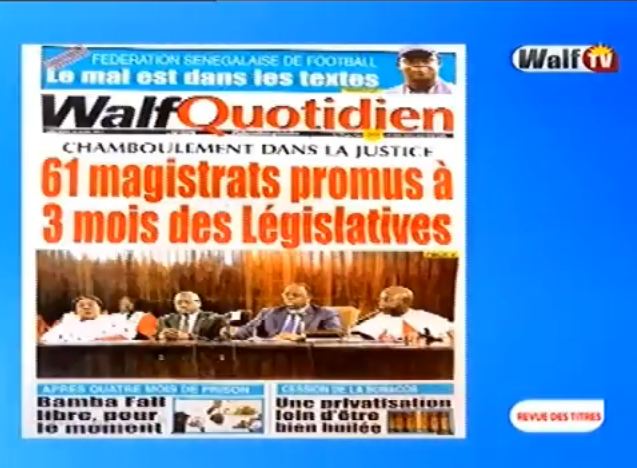 Vidéo : Revue de presse du mercredi 26 avril 2017 avec la Walf Tv…