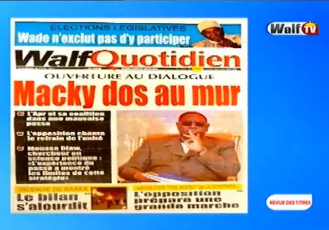 Vidéo : Revue de presse du vendredi 14 avril 2017 avec la Walf Tv…