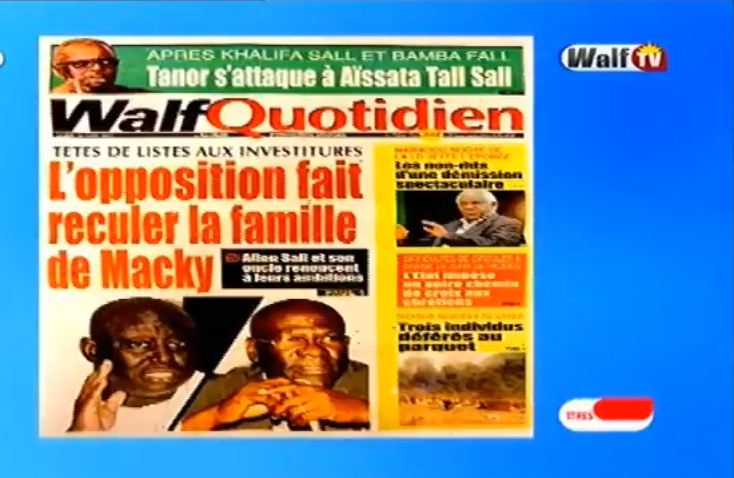 Vidéo : Revue de presse du mardi 18 avril 2017 avec la Walf Tv…