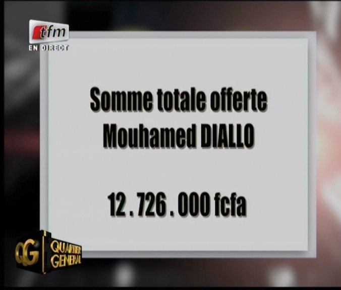 Vidéo: Somme totale offerte à Mouhamed Moudjtaba Diallo: 12.726.000 FCFA. Regardez