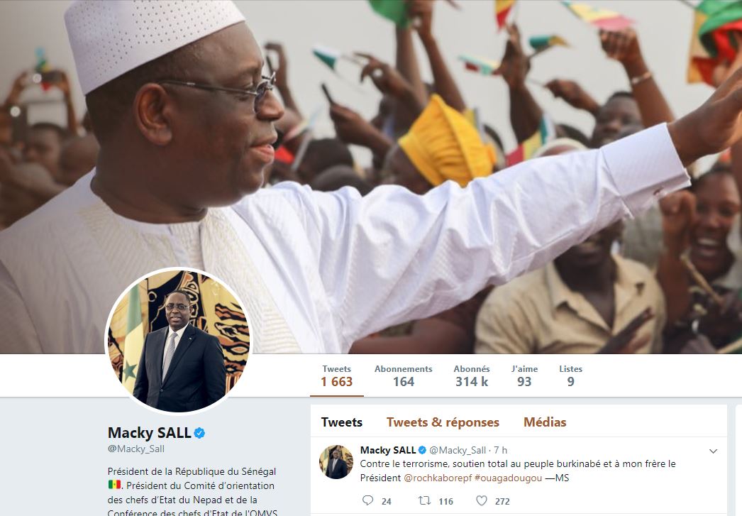 Dans un tweet, Macky Sall exprime sa solidarité et apporte son soutien total au peuple burkinabé