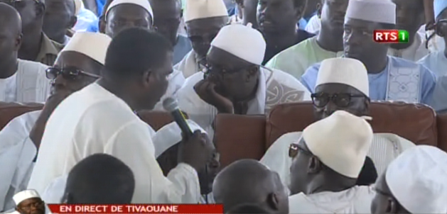 Déclaration  de Oustaz Iran Ndao devant Serigne Mbaye Sy Mansour Sy nouveau Khalif général des Tidianes