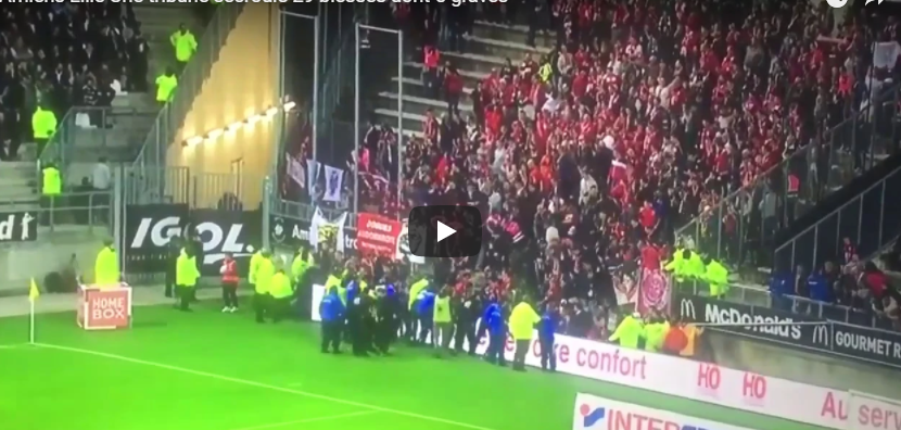 Vidéo – La barrière d’une tribune s’écroule pendant le match Amiens-Lille, vingt-neuf blessés dont 5 graves