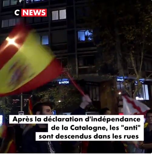 Vidéo – En Catalogne, les citoyens  anti-indépendance haussent le ton