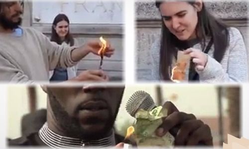 En soutien à Kémi Séba un couple français brûle l’Euro et le F Cfa…