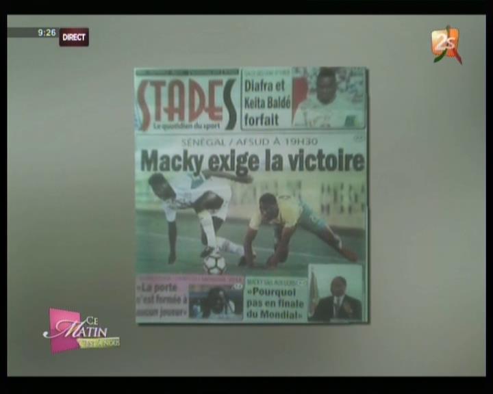 Revue de presse 2STV du mardi 14 novembre 2017 par Thioro Mbar Ndiaye et Mamadou Mbaye