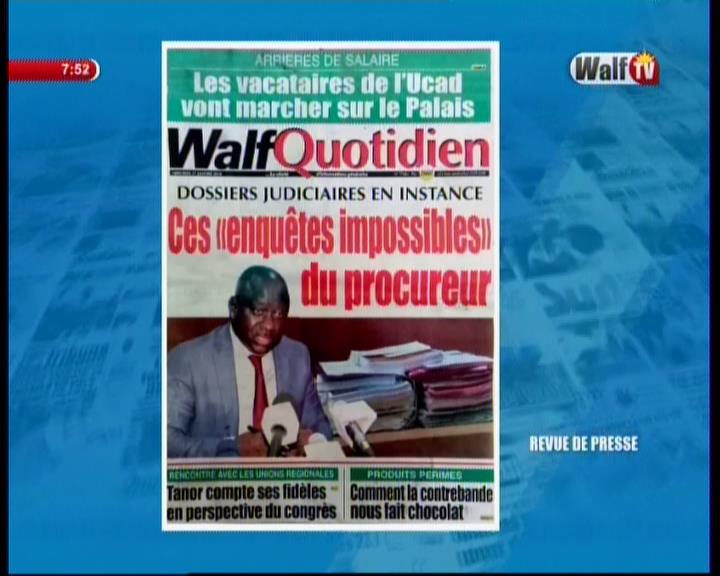 Revue de presse Walf TV du mercredi 17 janvier 2018 par Seydina Omar Ba