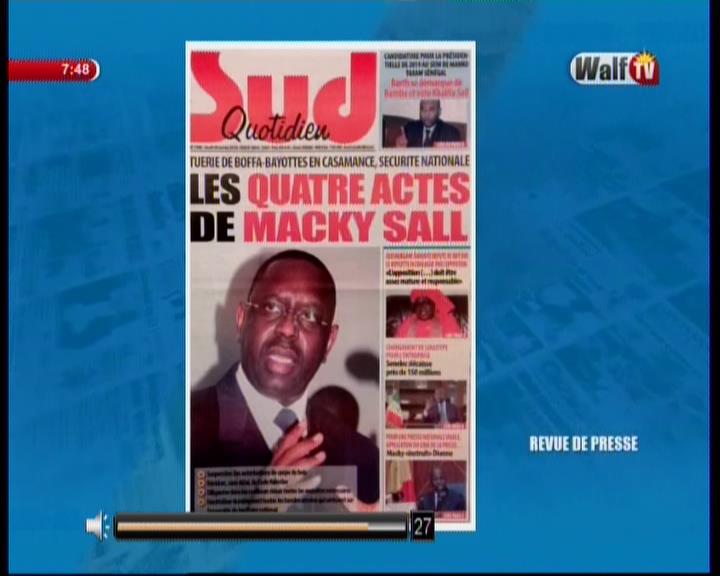 Revue de presse Walf TV du jeudi 18 janvier 2018 par Seydina Omar Ba