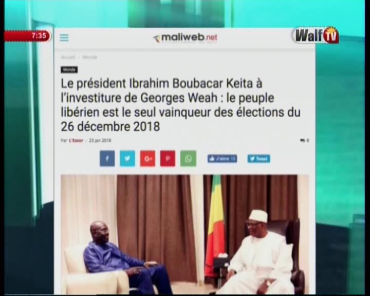 Revue des titres (Afrique) Walf Tv du mercredi 24 janvier 2018