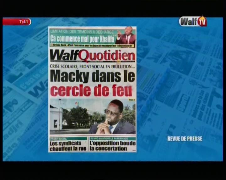 Vidéo – Revue de presse Walf Tv du mercredi 24 janvier 2018 par Seydina Omar Ba