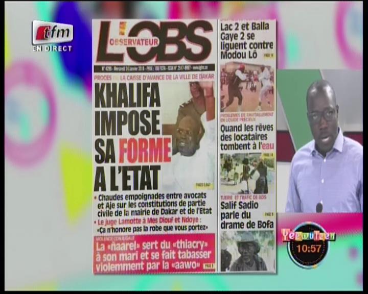 Revue de presse Tfm du mercredi 24 janvier 2018 par Mamadou Mouhamed Ndiaye