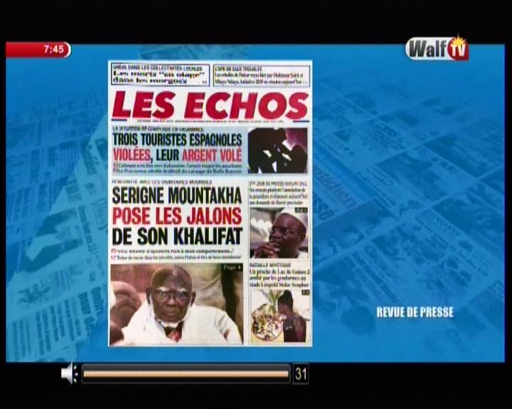 Revue de presse Walf Tv du vendredi 26 janvier 2018 par Abdoulaye Bob