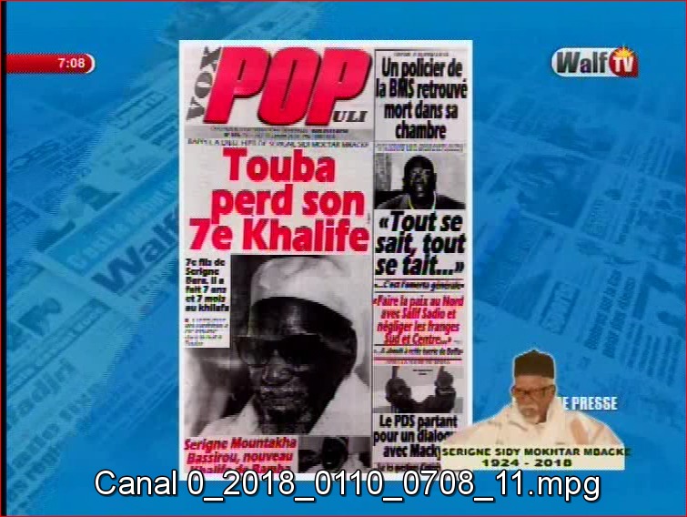 Revue de presse Walf TV du mercredi 10 janvier 2018 par Abdoulaye Bob