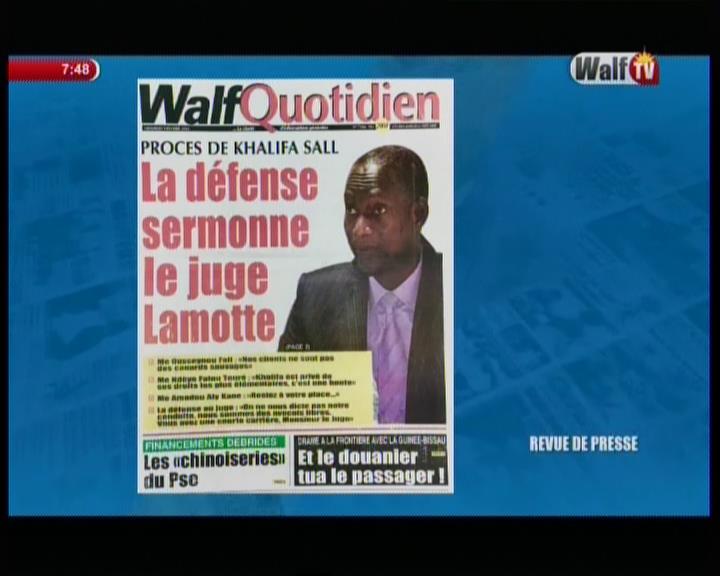 Revue de presse Walf Tv du vendredi 09 février 2018 par Seydina Omar Ba