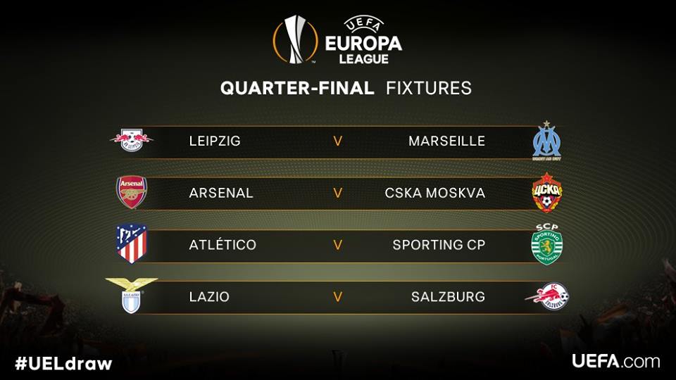 Ligue Europa : Le CSKA Moscou pour Arsenal en quarts, l’Atlético fera face au Sporting