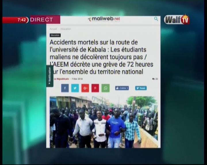 Revue de presse Africaine Walf Tv du jeudi 08 mars 2018