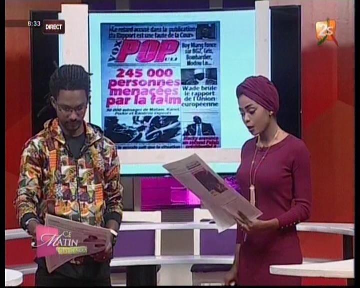 Revue d presse 2Stv du mardi13 mars 2018 par Seynabou Ndiaye et Pape Seydi Fall