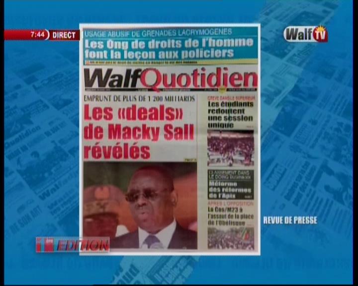 Revue de presse Walf Tv du lmercredi 14 mars 2018 par Seydina Omar Ba