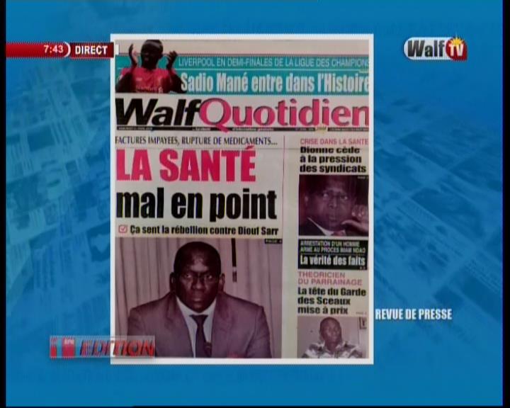 Revue de presse Walf Tv du mercredi 11 avril 2018 par Seydina Omar Ba et Ramatoulaye Sarr