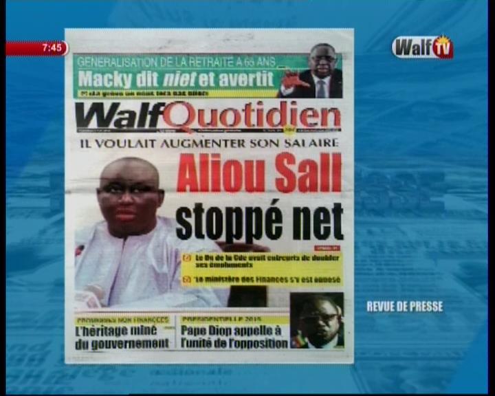 Revue de presse Walf tv du mercredi 02 mai 2018 par Seydina Omar Ba