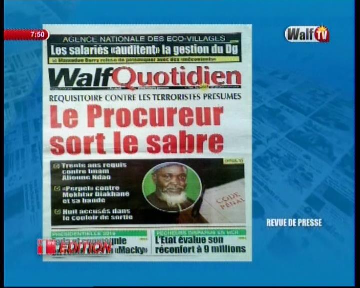 Revue de presse Walf TV du mardi 15 mai 2018 par Seydina Omar Ba