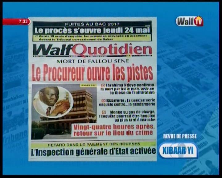 Revue de presse (Wolof) Walf TV du jeudi 17 mai 2018 par Abdoulaye Bopp