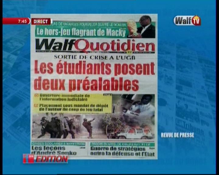Revue de presse Walf TV du mercredi 06 juin 2018 par Ramatoulaye Sarr